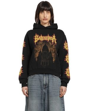 Balenciaga Sacré Coeur Medium Fit Hoodie - Black