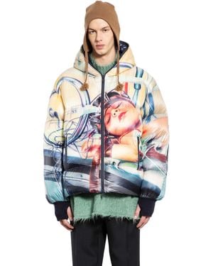 Undercover Printed Hooded Down Jacket - Red