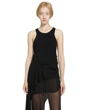 Yehuafan Asymmetric Tank Top - Black