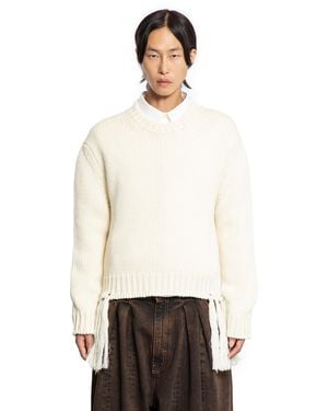 Hed Mayner Jumper With Fringes - White