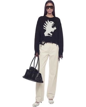 Ssheena Jacquard Intarsia Cropped Jumper - Blue