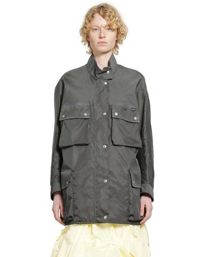 Prada Washed Re-Nylon Rain Jacket - Grey
