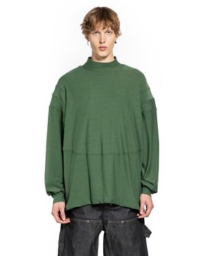 BRYAN JIMENE`Z Padded Shoulder Long Sleeve Top - Green