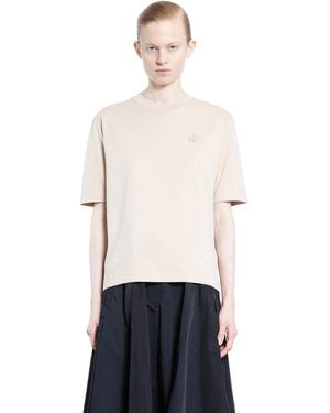 Moncler Logo Patch Cotton T-Shirt - White