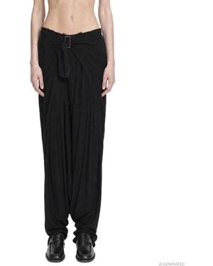 Marc Le Bihan Viscose Wool Harem Trousers - Black
