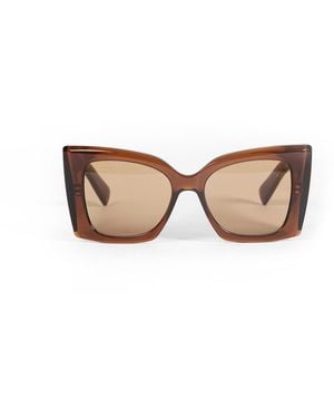 Saint Laurent M119 Blaze Crystal Sunglasses - Brown