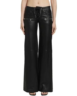 NVL-GARDE Low-Rise Lace-Up Flare Trousers - Black