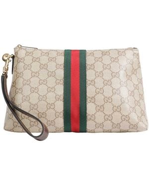 Gucci Small Gg Pouch With Web - White