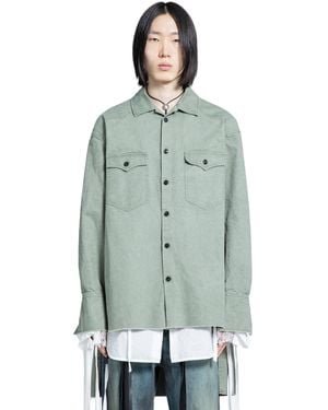 Ann Demeulemeester Antoine High-Comfort Western Shirt - Green