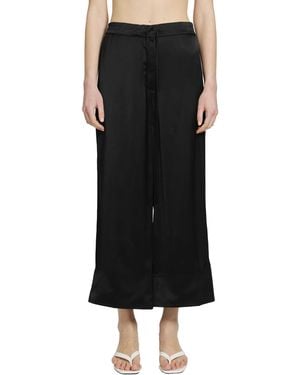 TOTEME Satin Drawstring Trousers - Black