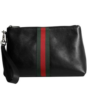 Gucci Web Trademark Medium Pouch - Black