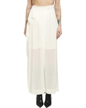 Yehuafan Cotton And Silk Pants - Natural