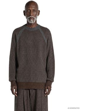 Ziggy Chen Oversized Raglan Jumper - Brown