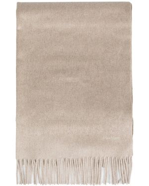 Max Mara Cashmere Logo Stole - Natural