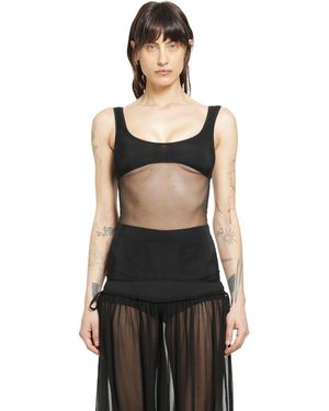 Nensi Dojaka Sheer Tank Top - Black