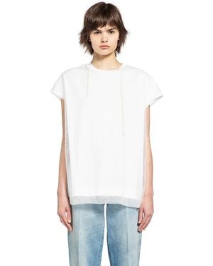 Simone Rocha Layered Liquid Smock T-Shirt - White