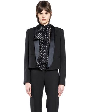 Tom Ford Single Breasted Cropped Tuxedo Jacket - Black