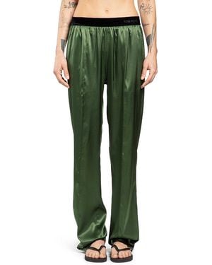 Tom Ford Stretch Silk Satin Pj Trousers - Green