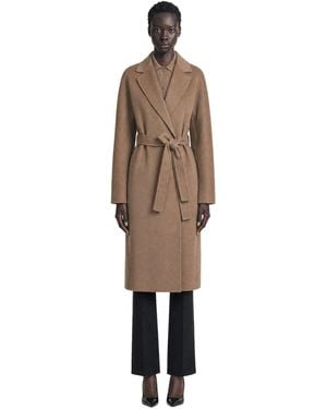Max Mara Wool Broadcloth Midi Coat - Brown