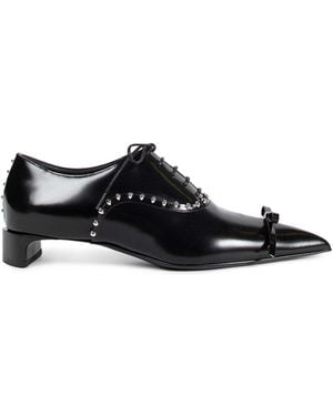 Jil Sander Pointed Leather Lace-up Pumps - Black