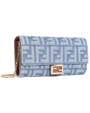 【FENDI】WALLET ON CHAIN PAGLIA FF/VITE◆8M0498AV23 Wallet On Chain Baguette Fabric Brown | Fendi