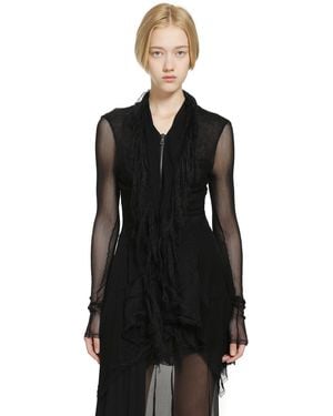 Yehuafan Silk Mohair Top - Black