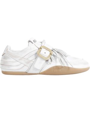 Miu Miu Gymnasium Leather Trainers - White