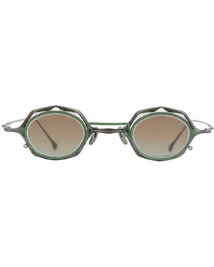 Ziggy Chen Geometric Clip Sunglasses - Metallic
