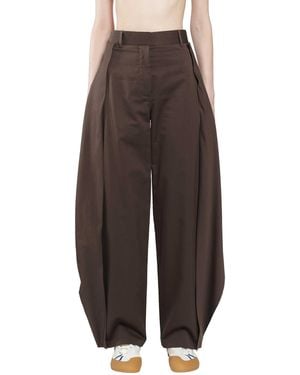 Loewe Cotton Silk Pants - Brown