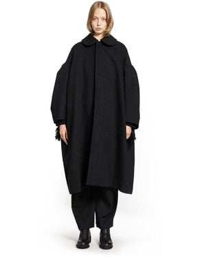 Cdg/cdg Puffed Sleeve Oversized Coat - Black