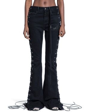 Ann Demeulemeester Treze Lace-Up Bootcut Jeans - Blue