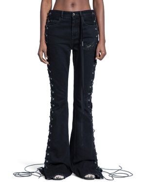 Ann Demeulemeester Treze Lace-Up Bootcut Jeans - Blue