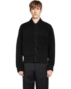 Laneus Bouclè Knitted Cardigan - Black