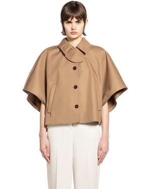 Max Mara Water-Repellent Gabardine Cape - Natural
