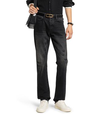 Tom Ford Jeans A 5 Tasche Con Gamba Dritta Strappati - Black