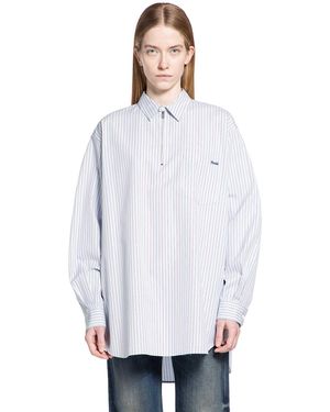 Prada Herringbone Striped Cotton Shirt - White