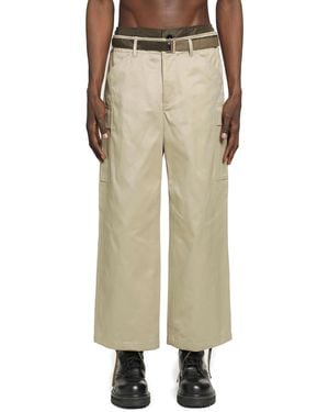 Sacai Cotton Chino X Nylon Twill Cargo Pants - Natural