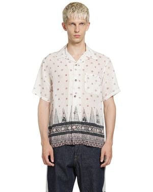 Kapital Sheer Sarasa Calico Short Sleeve Shirt - Grey