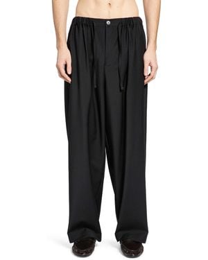 ROSE BURRITO Wool Pajama Pants - Black