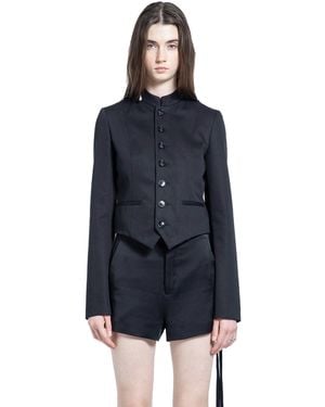 Ann Demeulemeester Bab Stand Collar Blouson - Blue