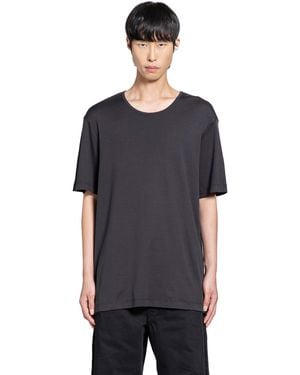 Lemaire Rib U Neck T-Shirt - Black