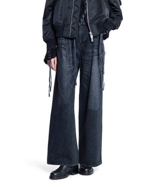 Sacai Pantaloni Di Jeans Larghi - Blue