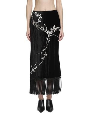 YA YI Bodhi Embroidery Skirt - Black