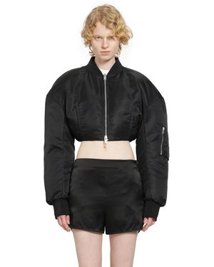 NVL-GARDE Cropped Bomber - Black