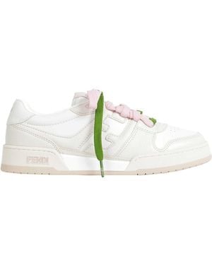 Fendi Match Leather Trainers - White