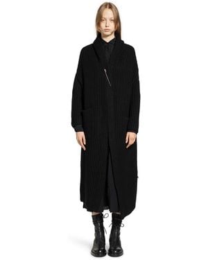 Forme D'expression Wool Cashmere Knit Kimono Coat - Black