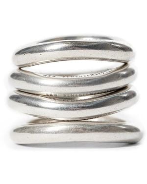 Ann Demeulemeester Herta 4 Piece Ring Set - White