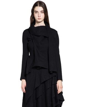 Yohji Yamamoto Stole Detail Jacket - Black
