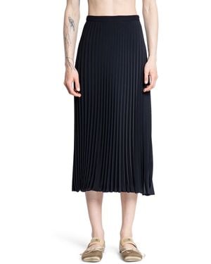 MM6 by Maison Margiela Pleated Midi Skirt - Black