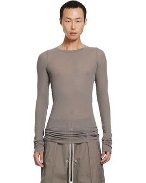 Rick Owens Tower Rib Ls T - Grey